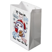 Feestelijke Santa Sack met vakantie Stickers Medium Cadeauzakje (Achterkant Gekanteld)