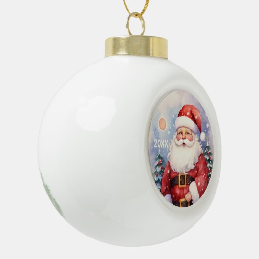 Feestelijke Santa toevoegen Jaar Keramische Bal Ornament (Links)