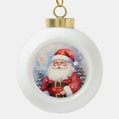 Feestelijke Santa toevoegen Jaar Keramische Bal Ornament (Voorkant)