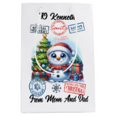 Feestelijke Santa Vakantie Decoraties Medium Cadeauzakje (Voorkant)