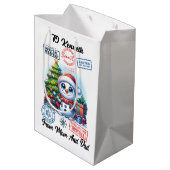 Feestelijke Santa Vakantie Decoraties Medium Cadeauzakje (Achterkant Gekanteld)