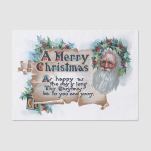 Feestelijke  Santa & Vrolijke Kerstgroet Tissuepapier