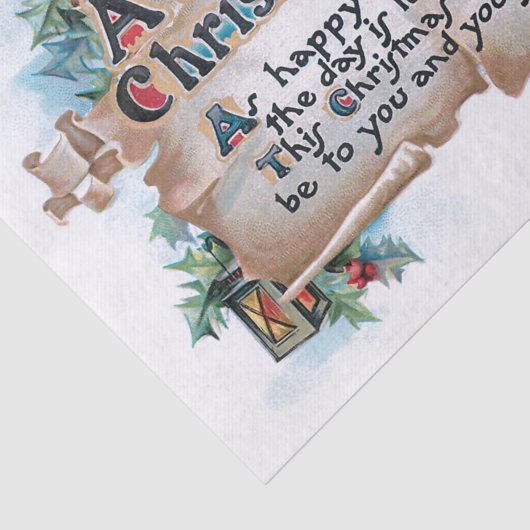 Feestelijke  Santa & Vrolijke Kerstgroet Tissuepapier (Detail)