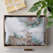 Feestelijke  Santa & Vrolijke Kerstgroet Tissuepapier (Geschenk)