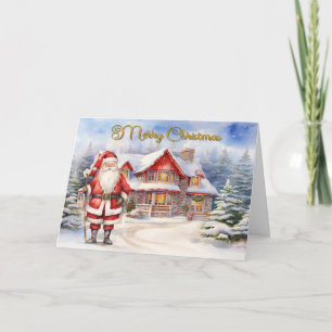 Feestelijke Santa Winter Scene Kaart