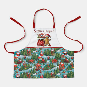 Feestelijke Santa's helper unisex kinder Schort