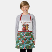 Feestelijke Santa's helper unisex kinder Schort (Gedragen)