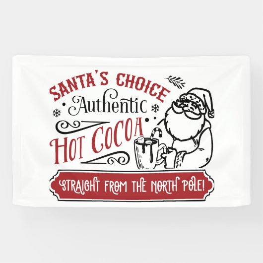 Feestelijke Santa's keuze Hot cacao bar verkopers Spandoek (Horizontaal)