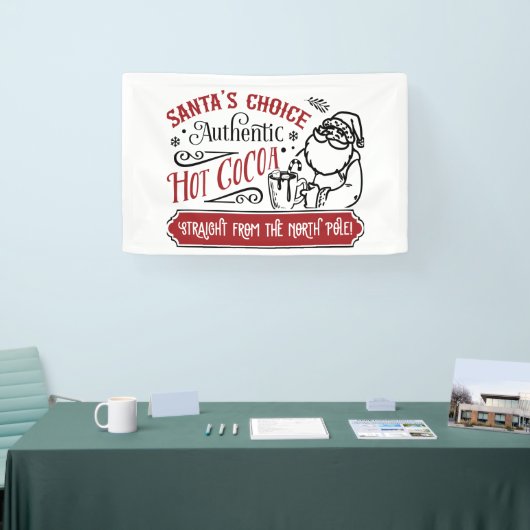 Feestelijke Santa's keuze Hot cacao bar verkopers Spandoek (Beurs)