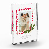 Feestelijke Scallop Lijst met Holly Christmas Mome Fotoblokken (Links)