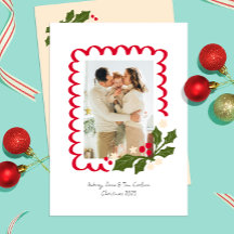 Feestelijke Scallop Lijst met Holly One Photo