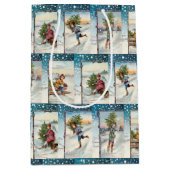 Feestelijke  schaatsengelen medium cadeauzakje (Voorkant)