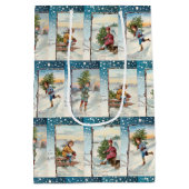 Feestelijke  schaatsengelen medium cadeauzakje (Achterkant)