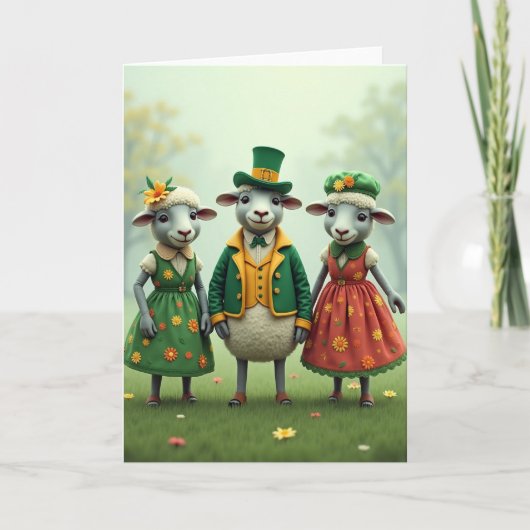 Feestelijke Schapen Lentekaart Kaart (Voorkant)