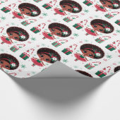 Feestelijke Schattige Afro-Amerikaanse ballerina k Cadeaupapier (Hoek)