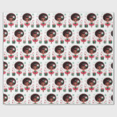 Feestelijke Schattige Afro-Amerikaanse ballerina k Cadeaupapier (Vlak)