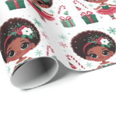 Feestelijke Schattige Afro-Amerikaanse ballerina k Cadeaupapier (Rol Hoek)
