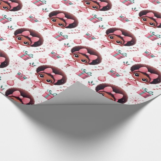 Feestelijke Schattige Afro-Amerikaanse ballerina k Cadeaupapier (Hoek)