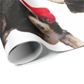 Feestelijke & schattige bernedoodle met een kerstm cadeaupapier (Rol Hoek)