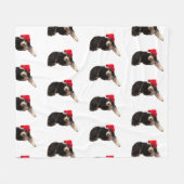 Feestelijke & schattige bernedoodle met een kerstm fleece deken (Voorkant (Horizontaal))