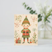 Feestelijke schattige Gnome Kerstgroet Briefkaart (Staand voorkant)