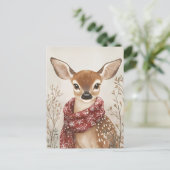 Feestelijke schattige herten kerstgroet briefkaart (Staand voorkant)