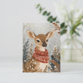 Feestelijke schattige herten kerstgroet briefkaart (Staand voorkant)