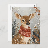 Feestelijke schattige herten kerstgroet briefkaart (Voorkant / Achterkant)