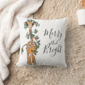 Feestelijke schattige kerstgiraf rode groene sling kussen (Deken)
