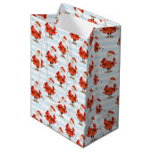 Feestelijke Schattige Kerstman Medium Cadeauzakje (Voorkant Gekanteld)