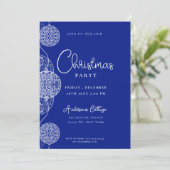 Feestelijke Schattigee Blue Christmas Party Kaart (Staand voorkant)