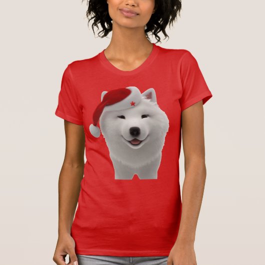 Feestelijke Schattigee Cartoon stijl Samoyed Dog M T-shirt (Voorkant)