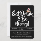 Feestelijke Schattigee Drinken Party Eet Drink & W Kaart (Voorkant)