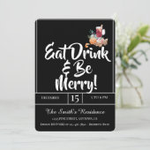 Feestelijke Schattigee Drinken Party Eet Drink & W Kaart (Staand voorkant)