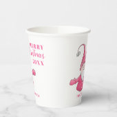 Feestelijke Schattigee Gnome White en Pink Christm Papieren Bekers (Links)