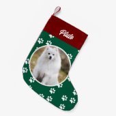 Feestelijke Schattigee Hond Pet Foto Kleine Kerstsok (Voorkant (Hangend))