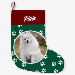 Feestelijke Schattigee Hond Pet Foto Kleine Kerstsok