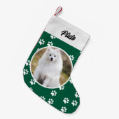 Feestelijke Schattigee Hond Pet Foto Kleine Kerstsok (Voorkant (Hangend))