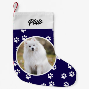 Feestelijke Schattigee Hond Pet Foto Kleine Kerstsok