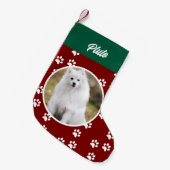 Feestelijke Schattigee Hond Pet Foto Kleine Kerstsok (Voorkant (Hangend))