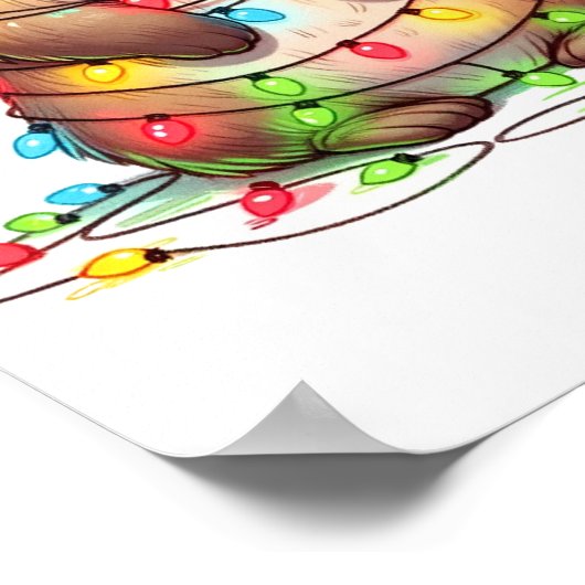 Feestelijke Schattigee kerst otter gewikkeld in Li Poster (Hoek)