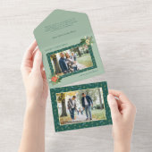 Feestelijke Schattigee Kerstbloem 1 Foto All In One Uitnodiging (Afscheurbaar)