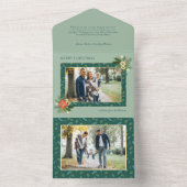 Feestelijke Schattigee Kerstbloem 1 Foto All In One Uitnodiging (Binnen)