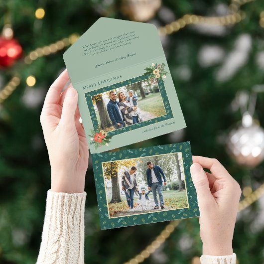 Feestelijke Schattigee Kerstbloem 1 Foto All In One Uitnodiging