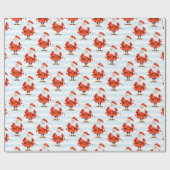 Feestelijke Schattigee Kerstman Cadeaupapier (Vlak)