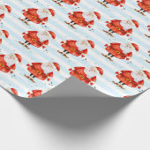 Feestelijke Schattigee Kerstman Cadeaupapier (Hoek)