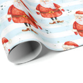 Feestelijke Schattigee Kerstman Cadeaupapier (Rol Hoek)