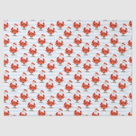 Feestelijke Schattigee Kerstman Tissuepapier (Voorkant)
