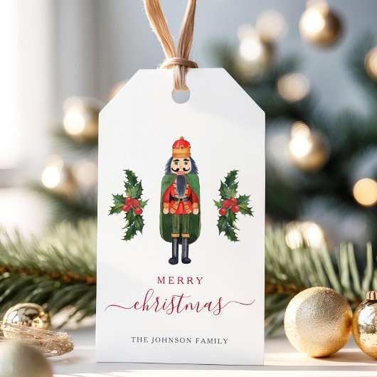 Feestelijke Schattigee Notenkraker Vrolijk Kerstfe Cadeaulabel