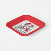 Feestelijke Schattigee Pinguïn Rood Wit Vrolijk Ke Papieren Bordje (Gebogen)